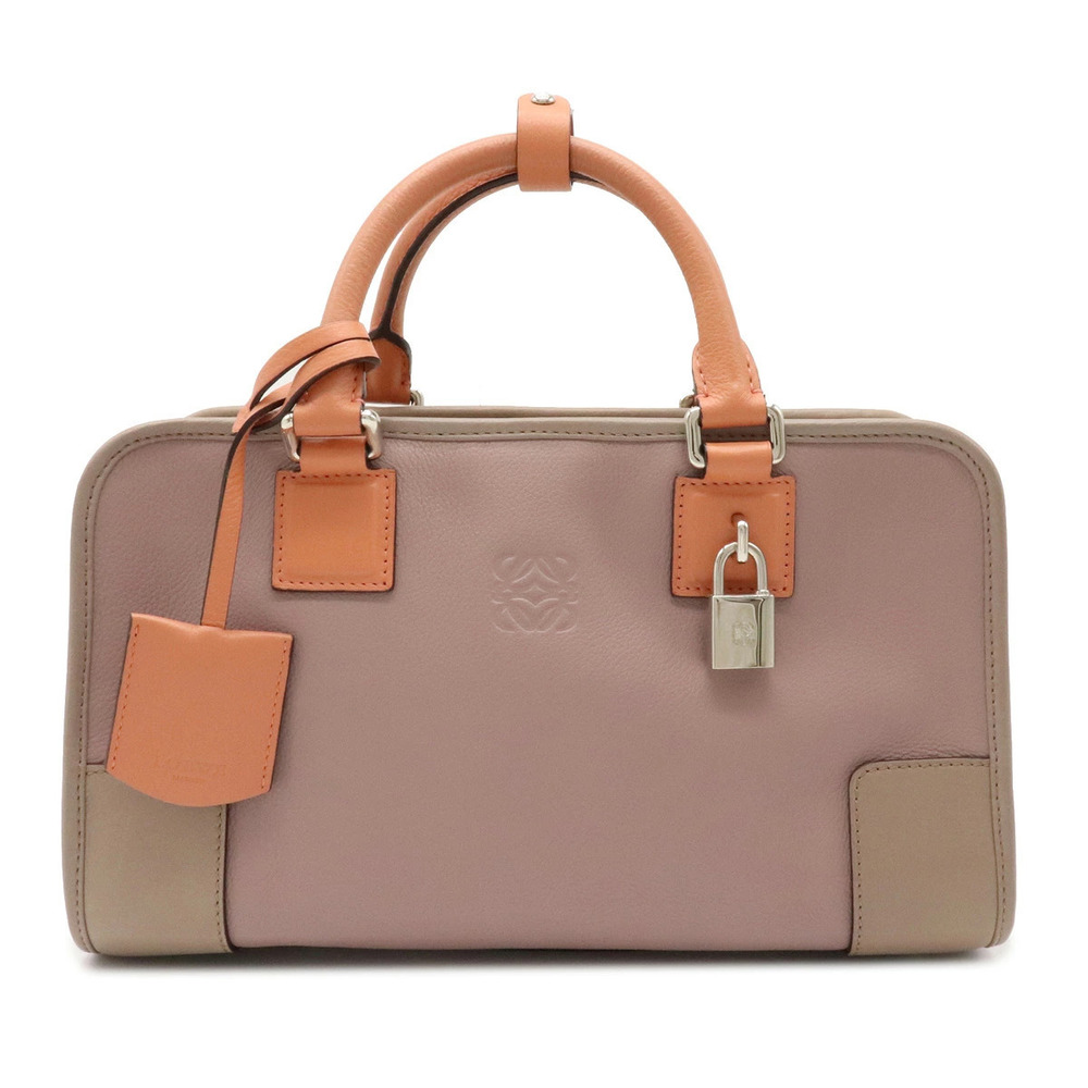 Loewe Amazona Handbag Boston Bag Leather Sand Beige Cream Dusty Pink Salmon Pink